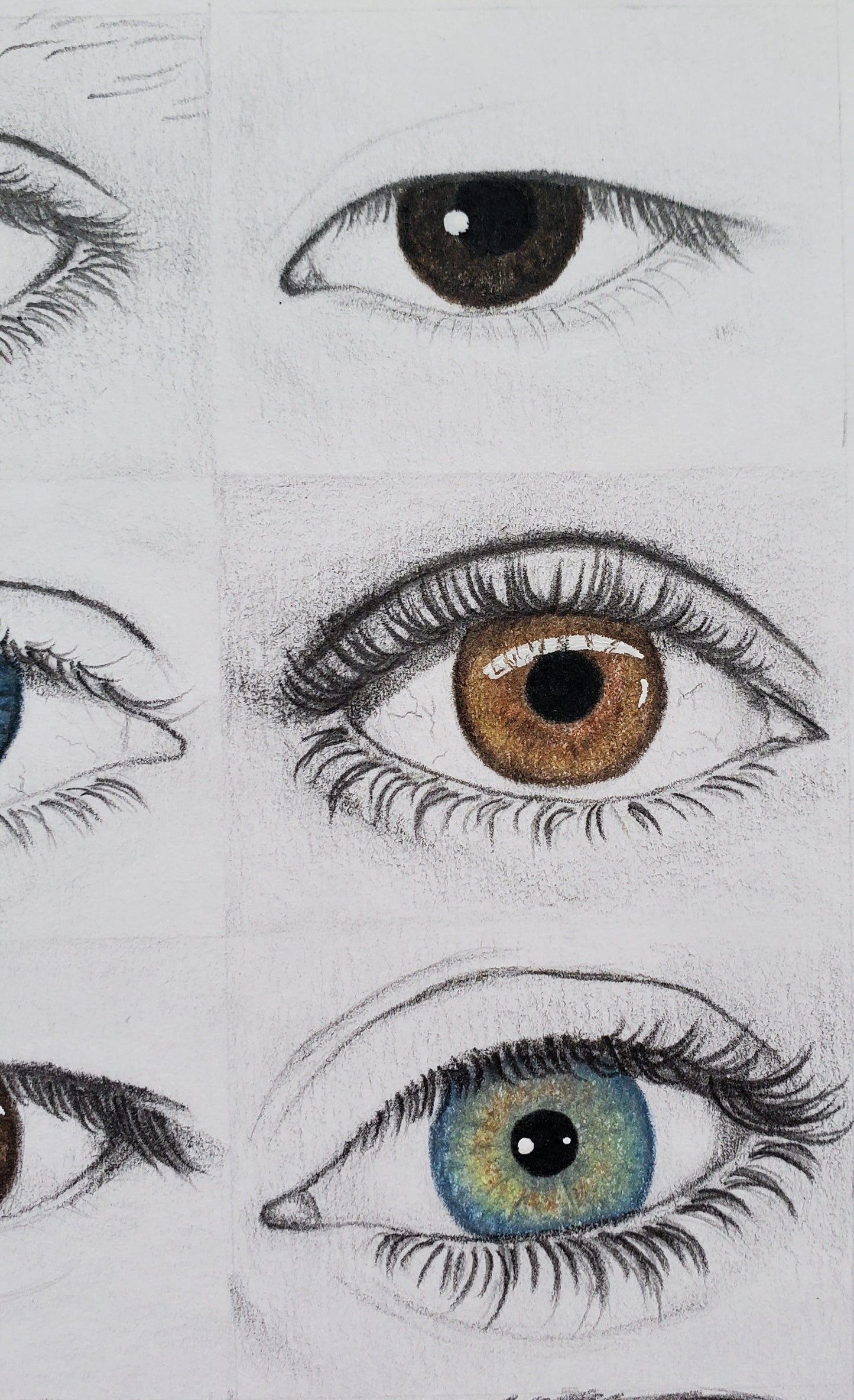Eyes Drawing in Vintage Frame