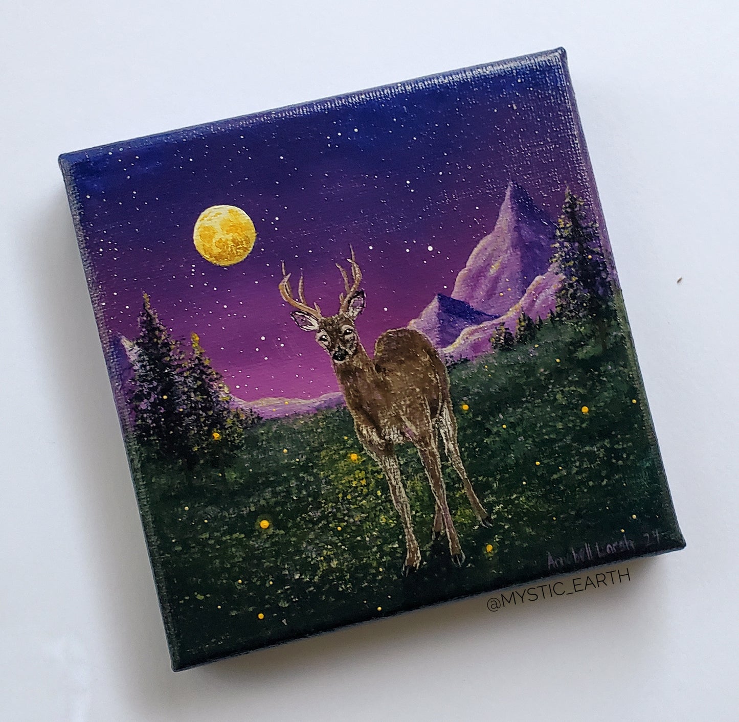 White Tailed Deer Painting (5"x5")