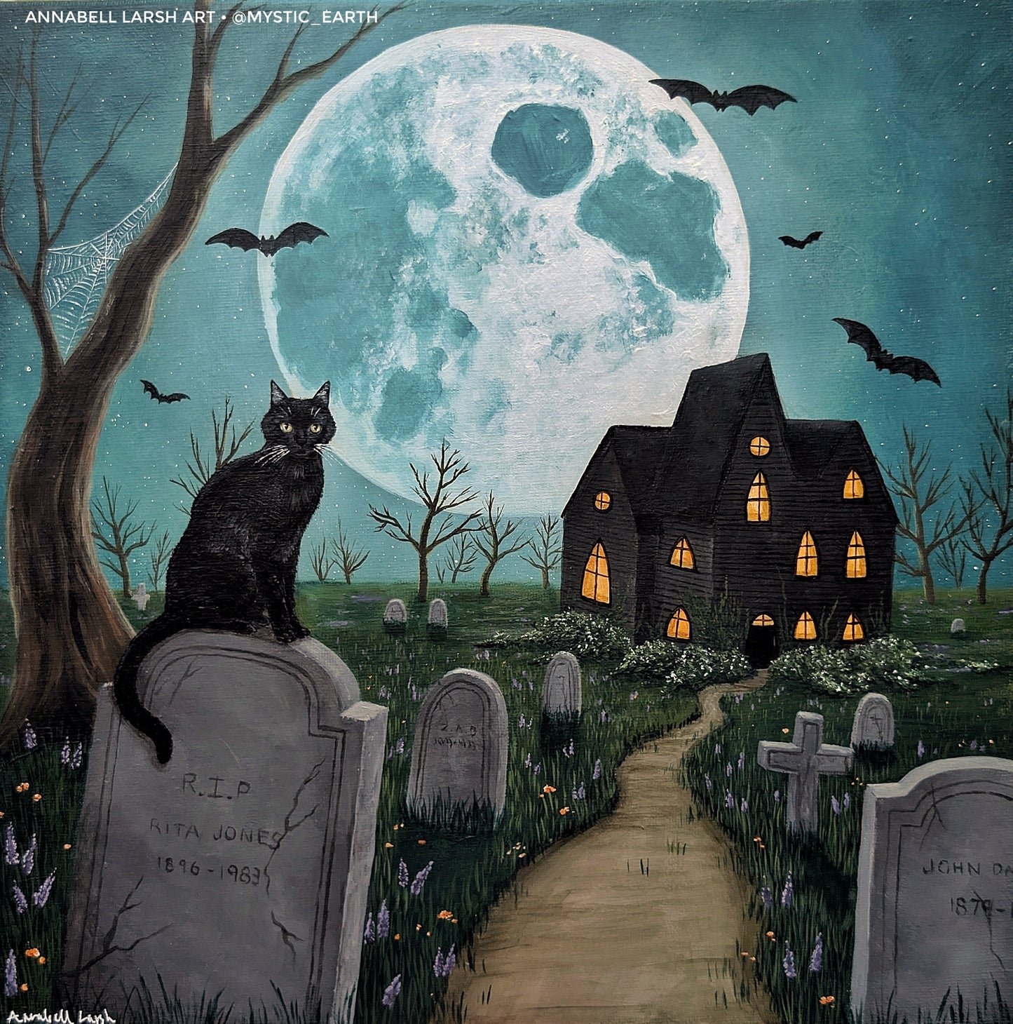 Black Cat Cemetery Prints