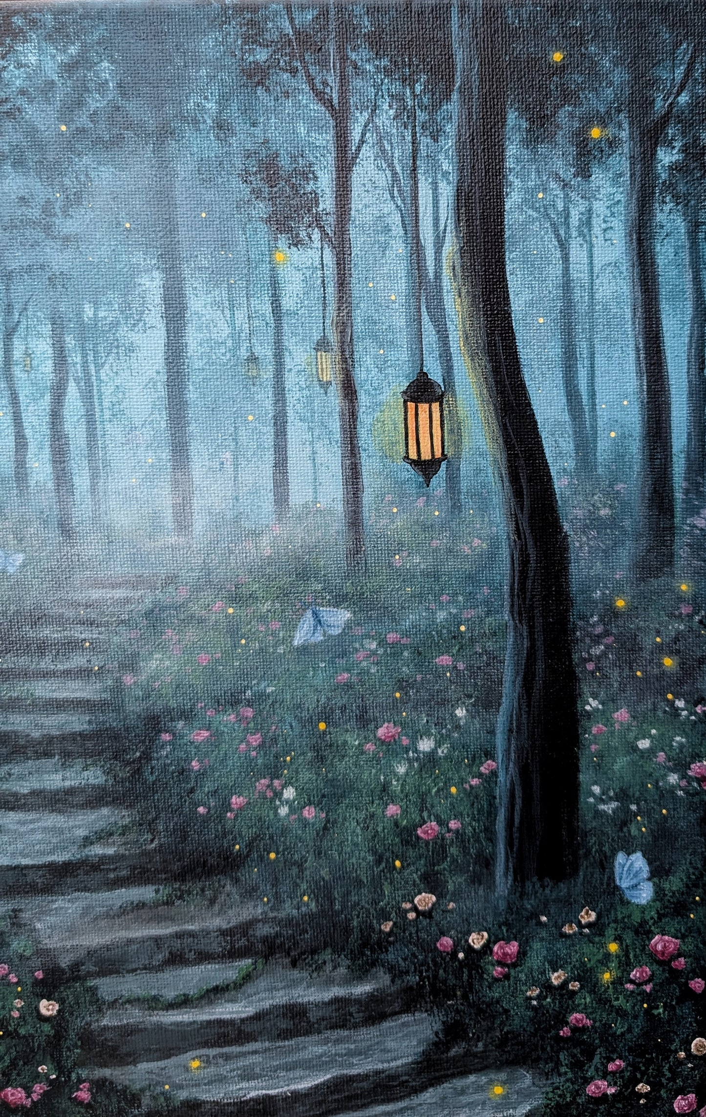 Butterfly Forest Painting (11" x 14")