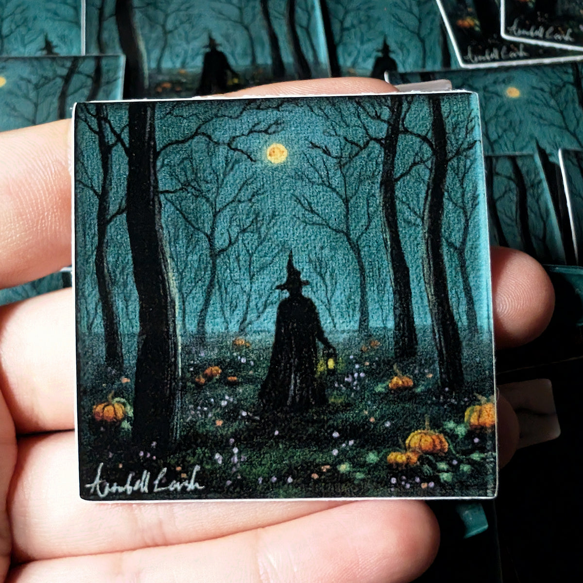 Pack of 25: 2" Halloween Spooky Witch in the Forest Stickers