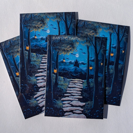 Castle in the Woods Stickers 3"x2"