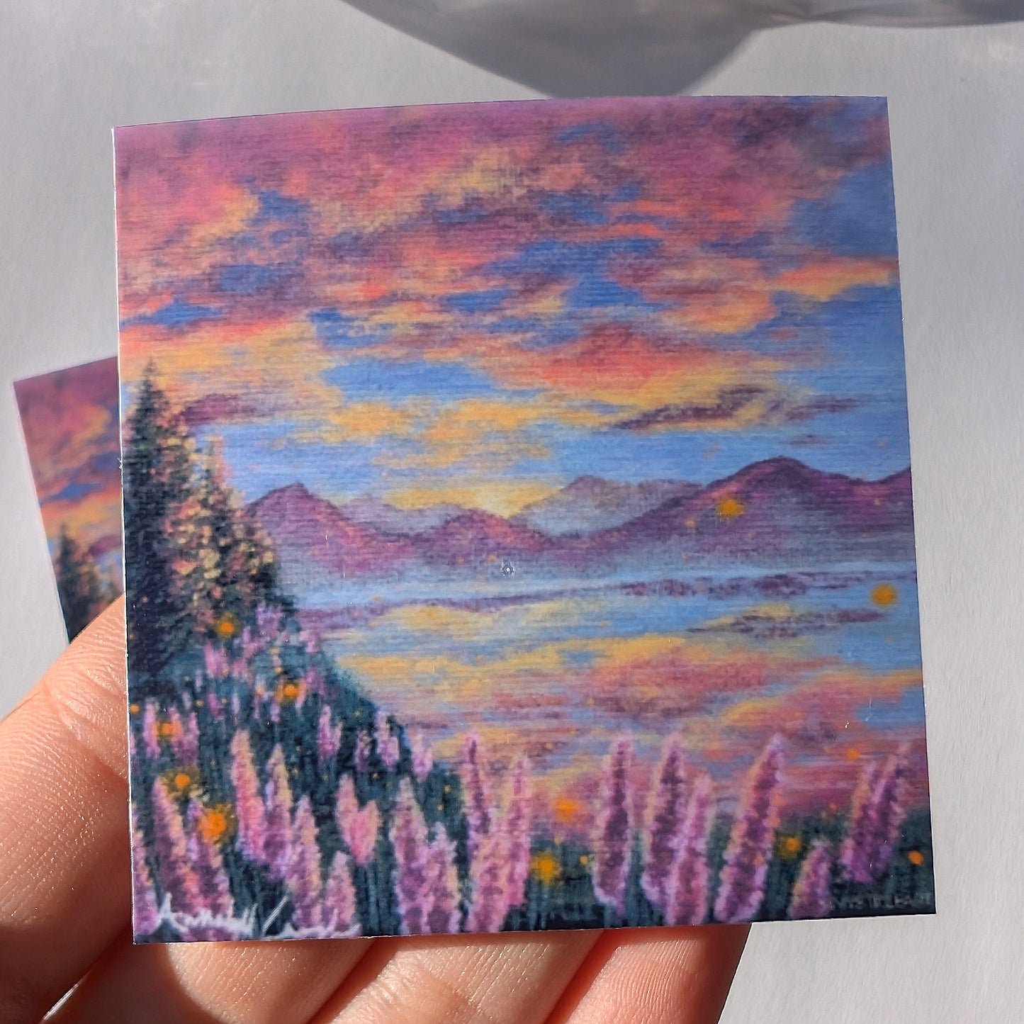 Lavender Pond Stickers 2.5"