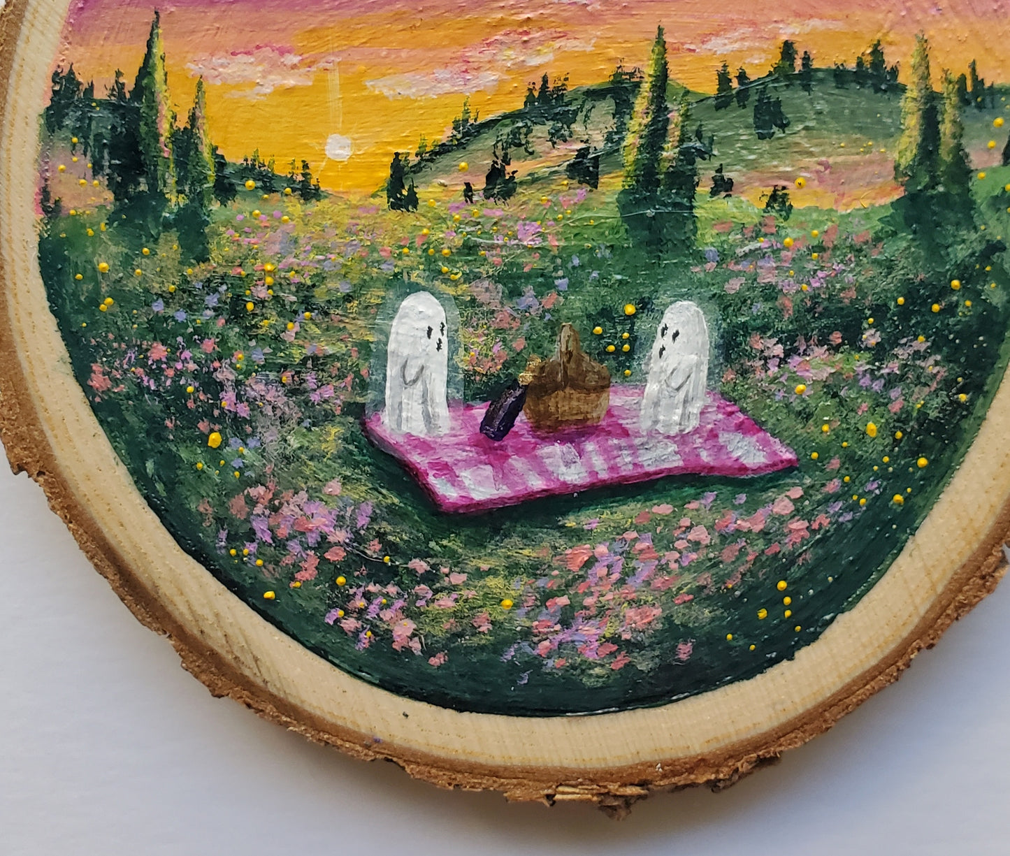 Carl and Walter's Picnic Date Wood Painting