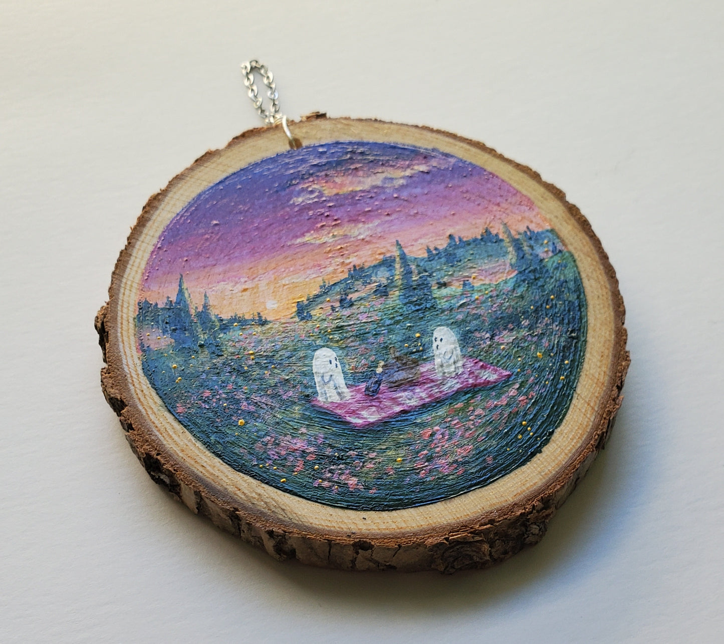 Carl and Walter's Picnic Date Wood Painting
