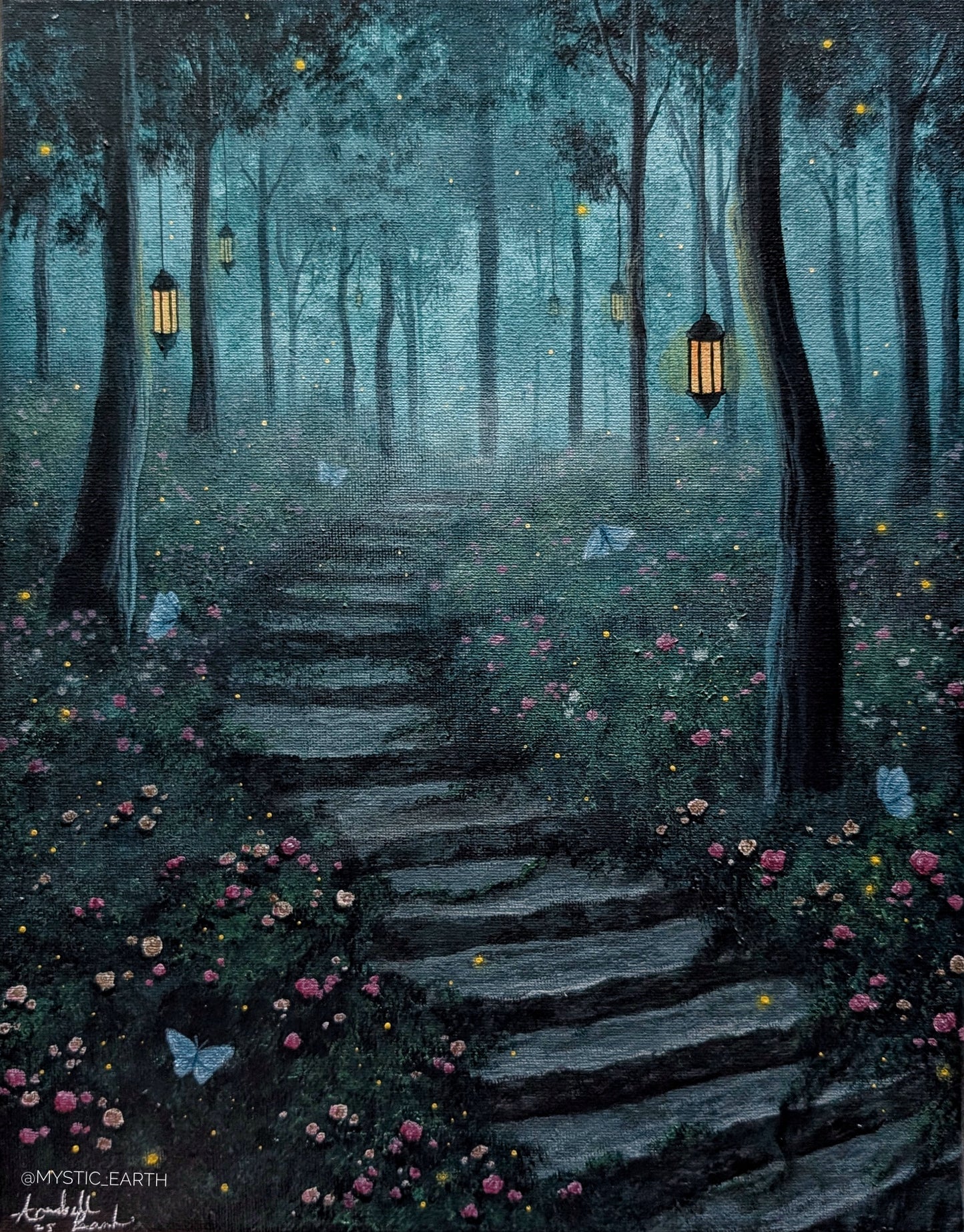 Butterfly Forest Painting (11" x 14")