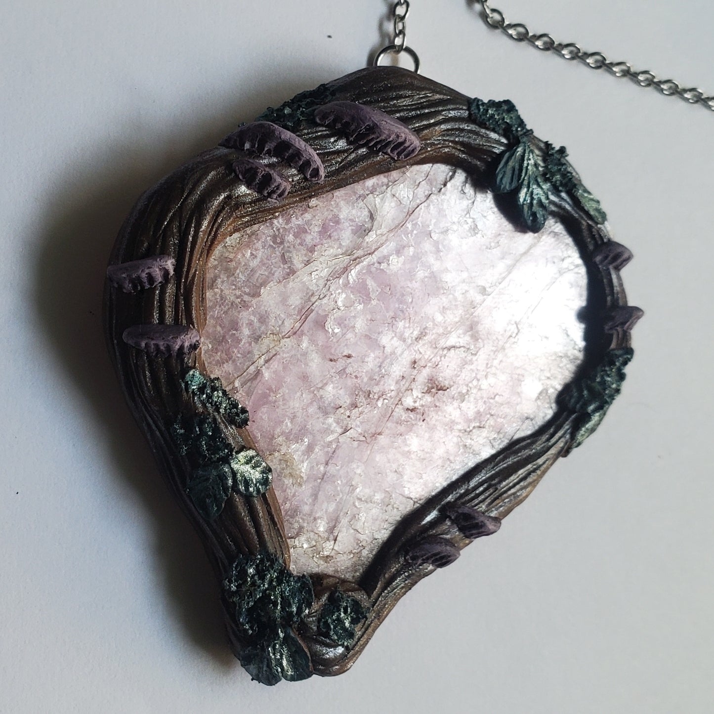 Bear Painting with Lepidolite Crystal