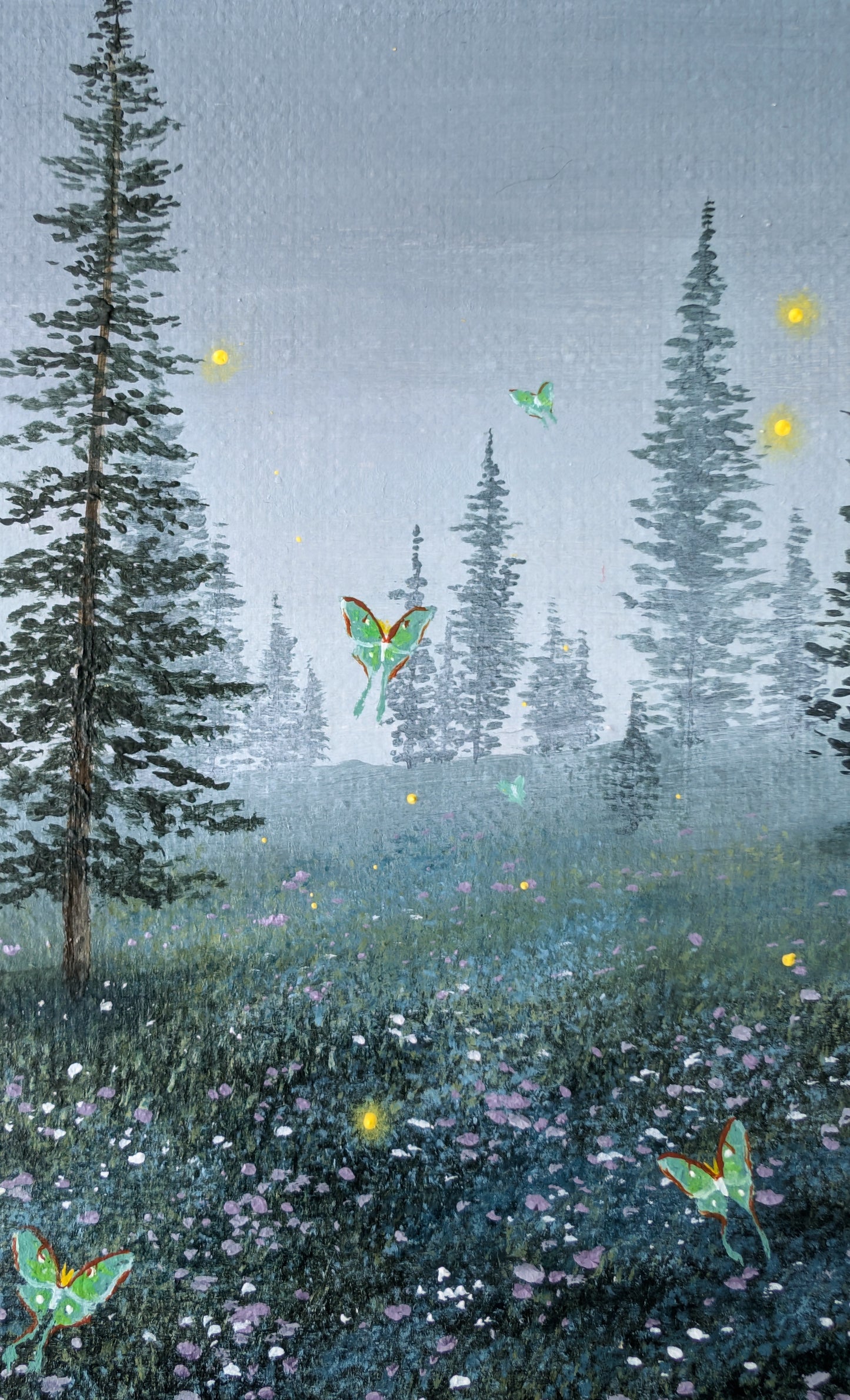 Luna Mountain 6"x6" Painting (#3)