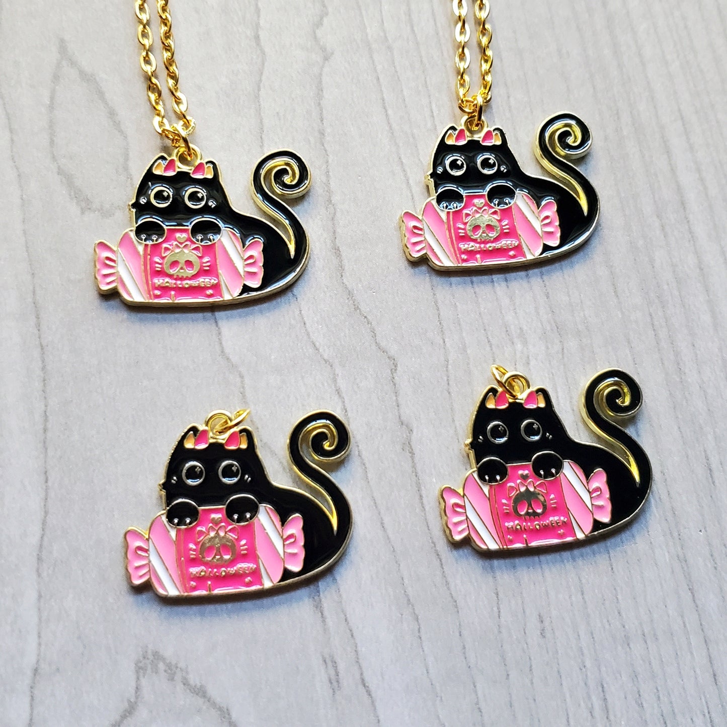 Halloween Candy Kitty Necklaces