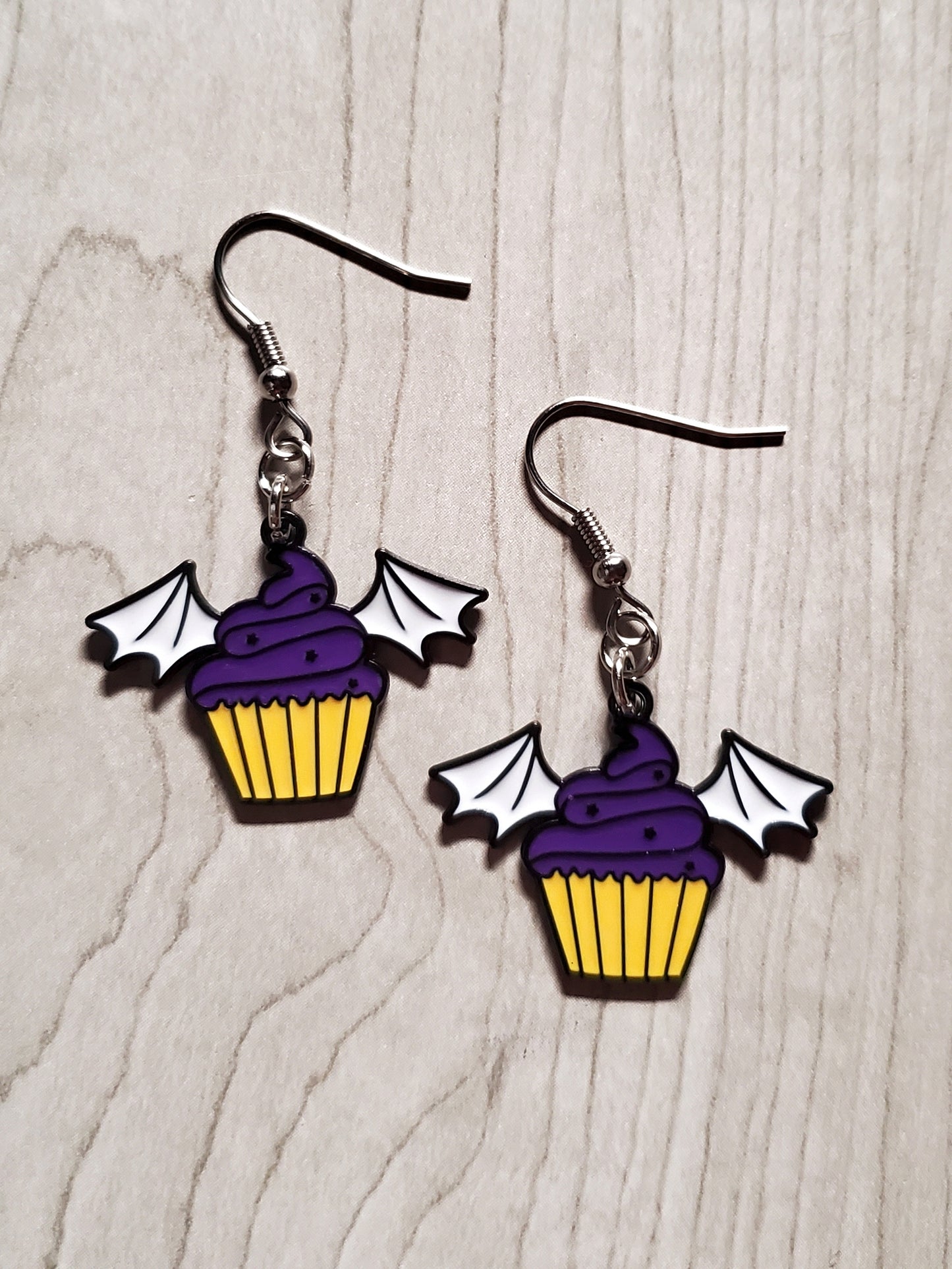 Bat Wing Cupcake Earrings