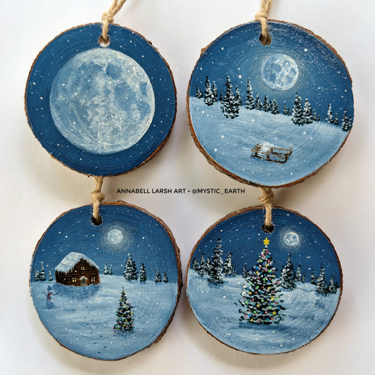 Winter Wonderland 4pc Tree Ornament or Wall Art Set