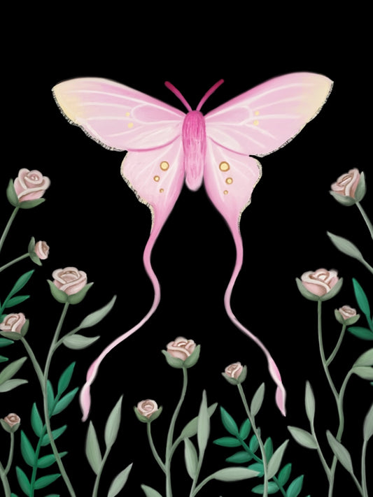 Pink Silk Moth Prints