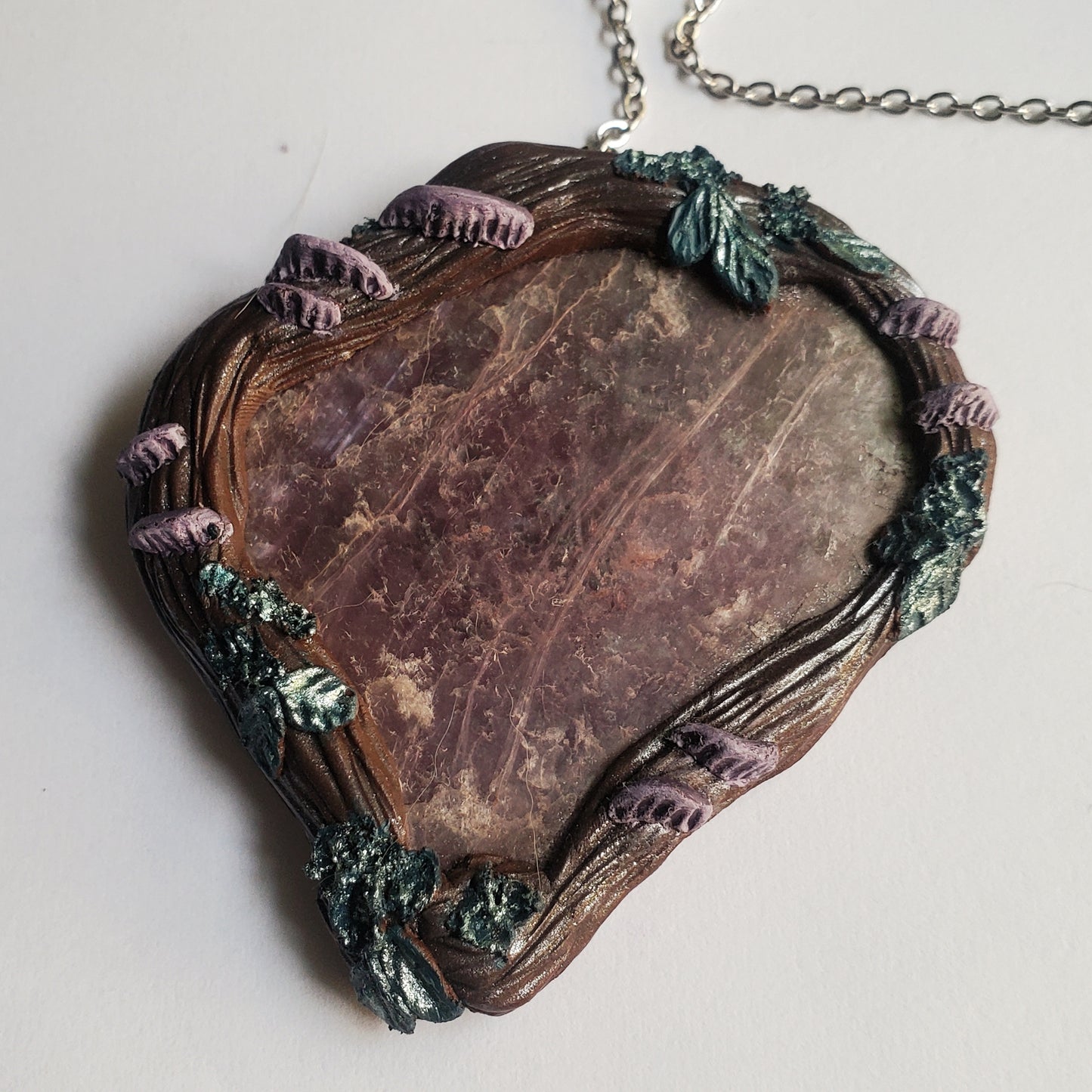 Bear Painting with Lepidolite Crystal