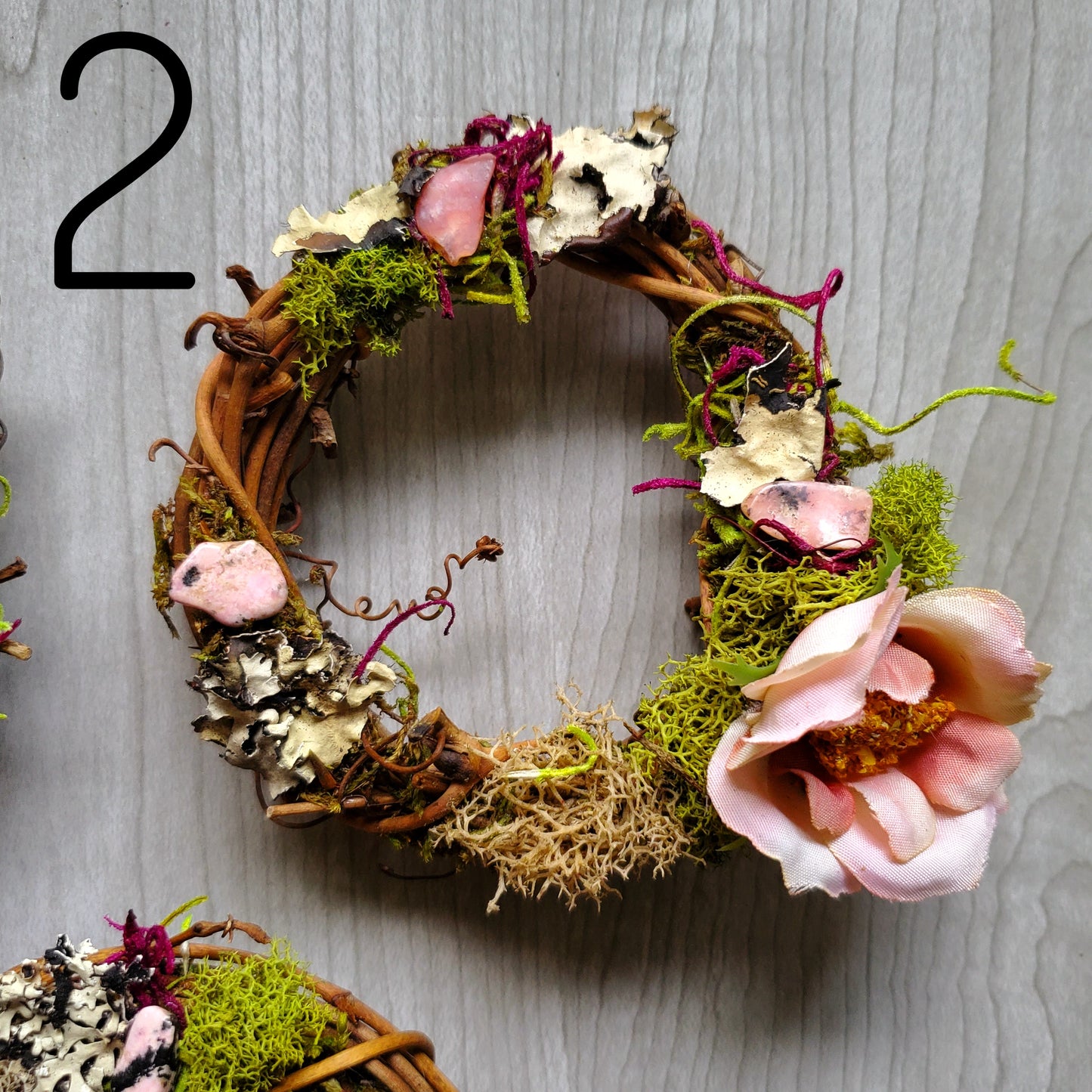 Pink Floral Crystal Wreaths - Car Mirror or Wall Hanging