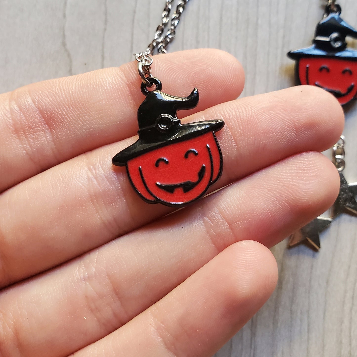 Witch Jackolantern Necklaces