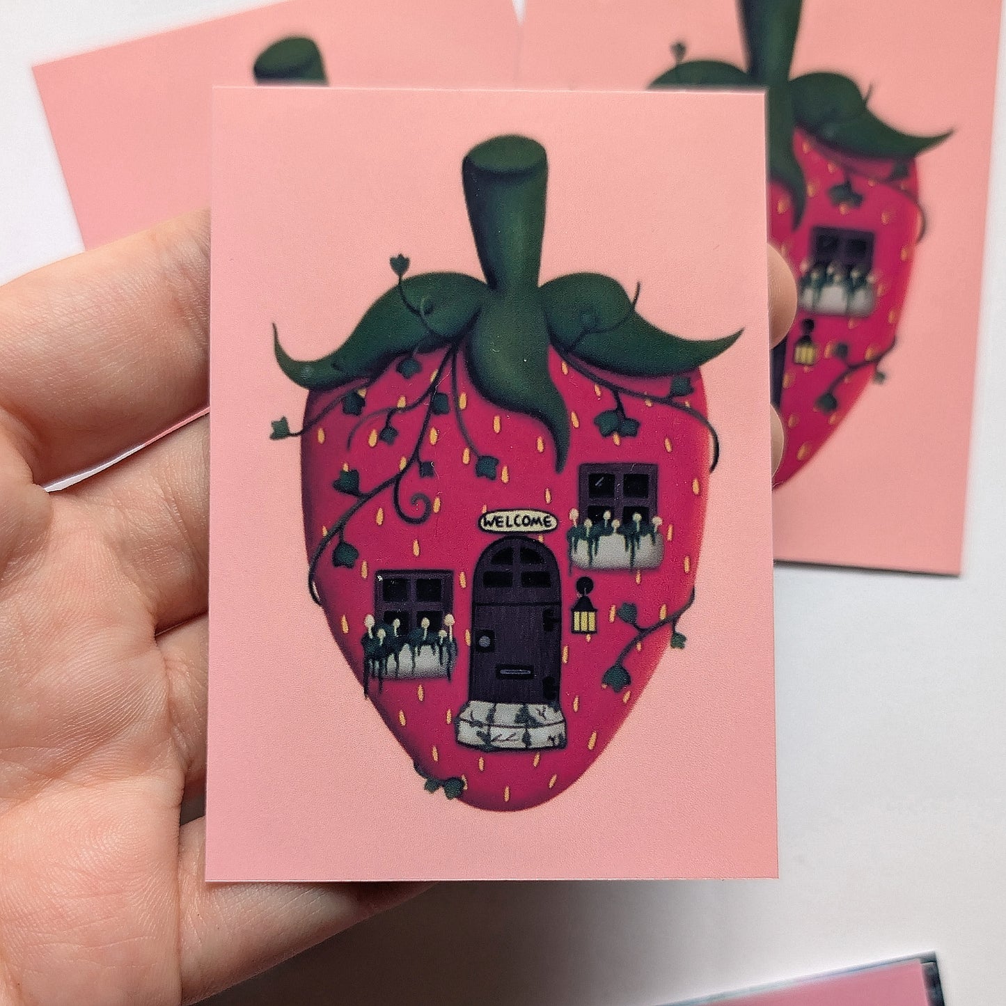 Strawberry House Stickers 3"x2"