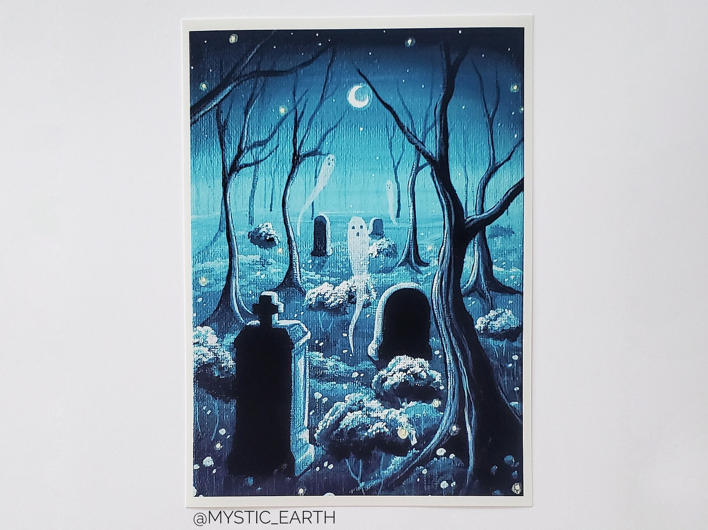 Ghost Cemetery Prints (Teal)