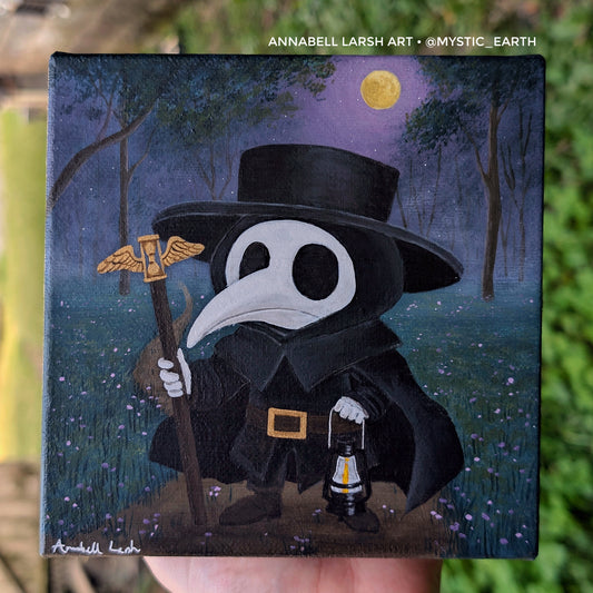 Plague Doctor 6"x6" Painting