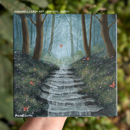 The Monarch Stream 6"x6" Painting