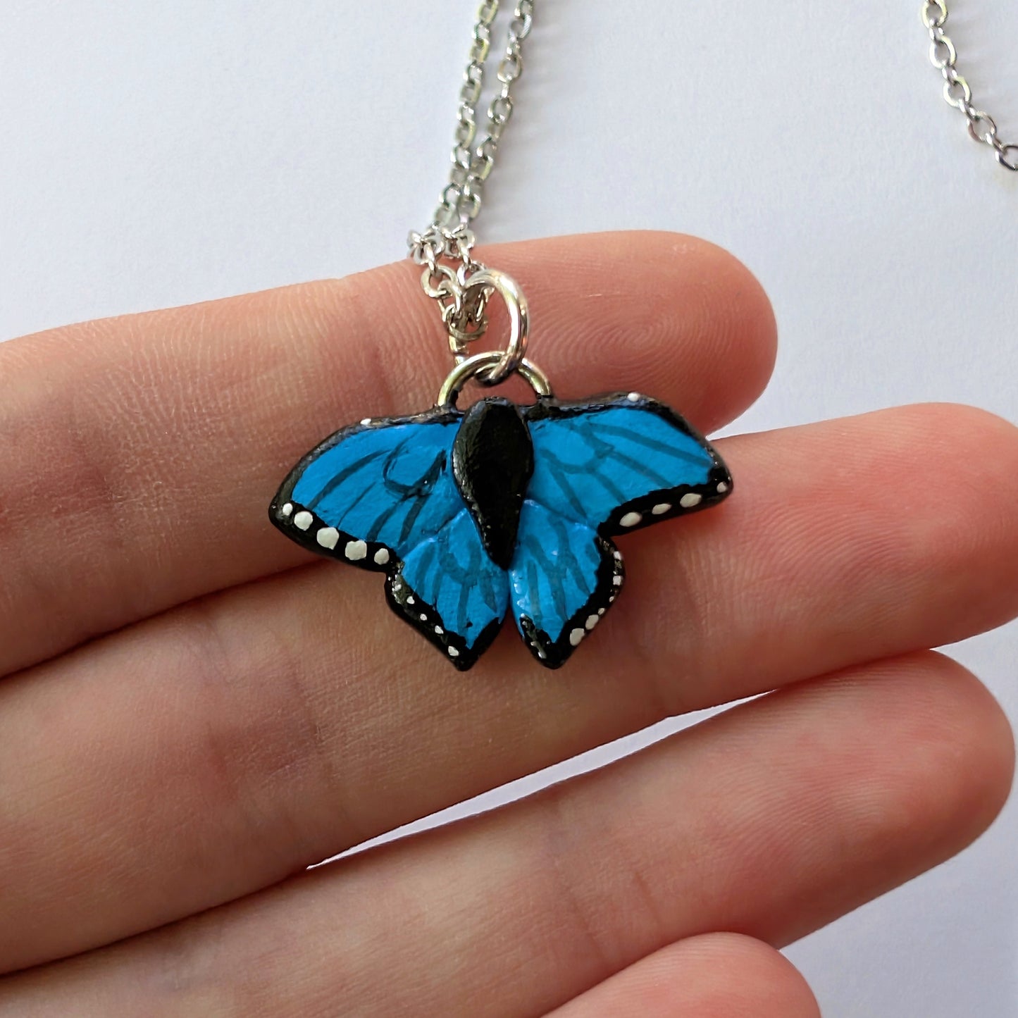 Blue Morpho Butterfly Necklaces