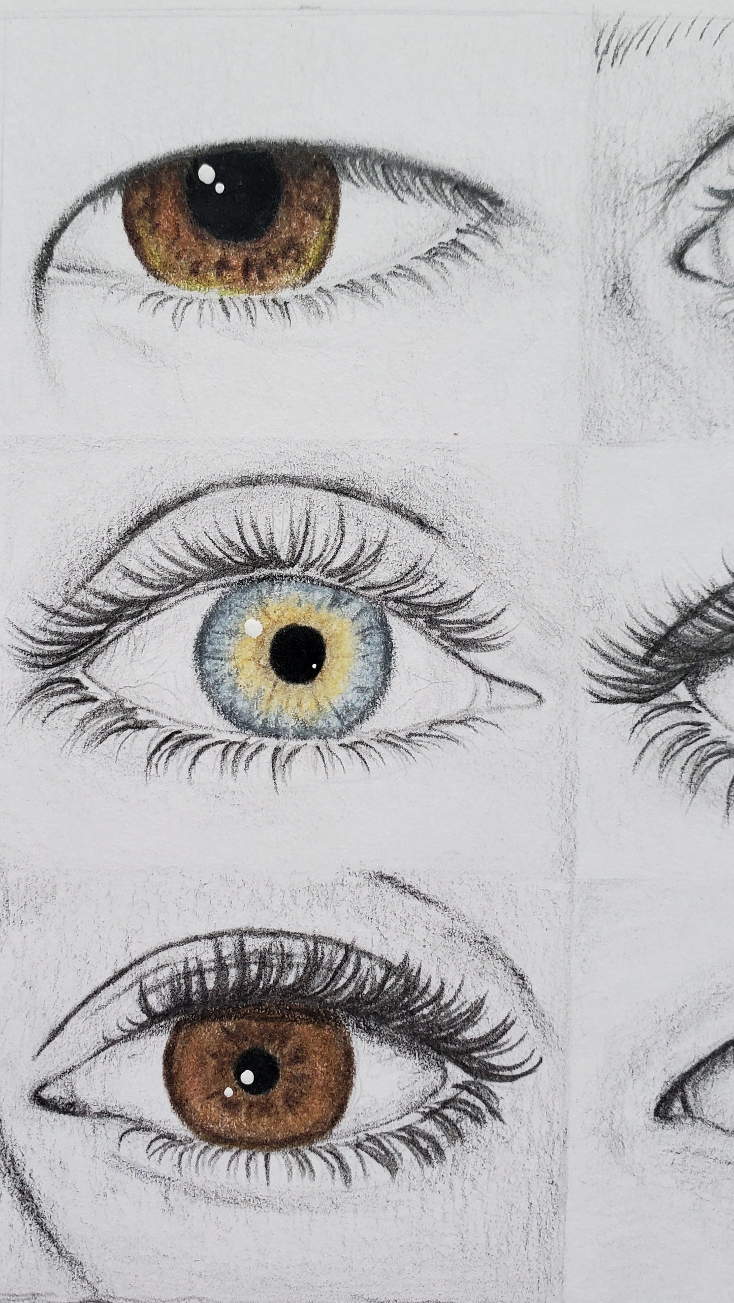 Eyes Drawing in Vintage Frame