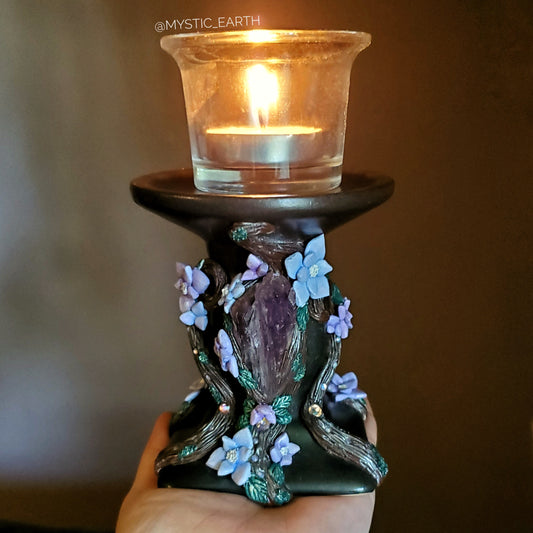 Amethyst Crystal Candle Holder