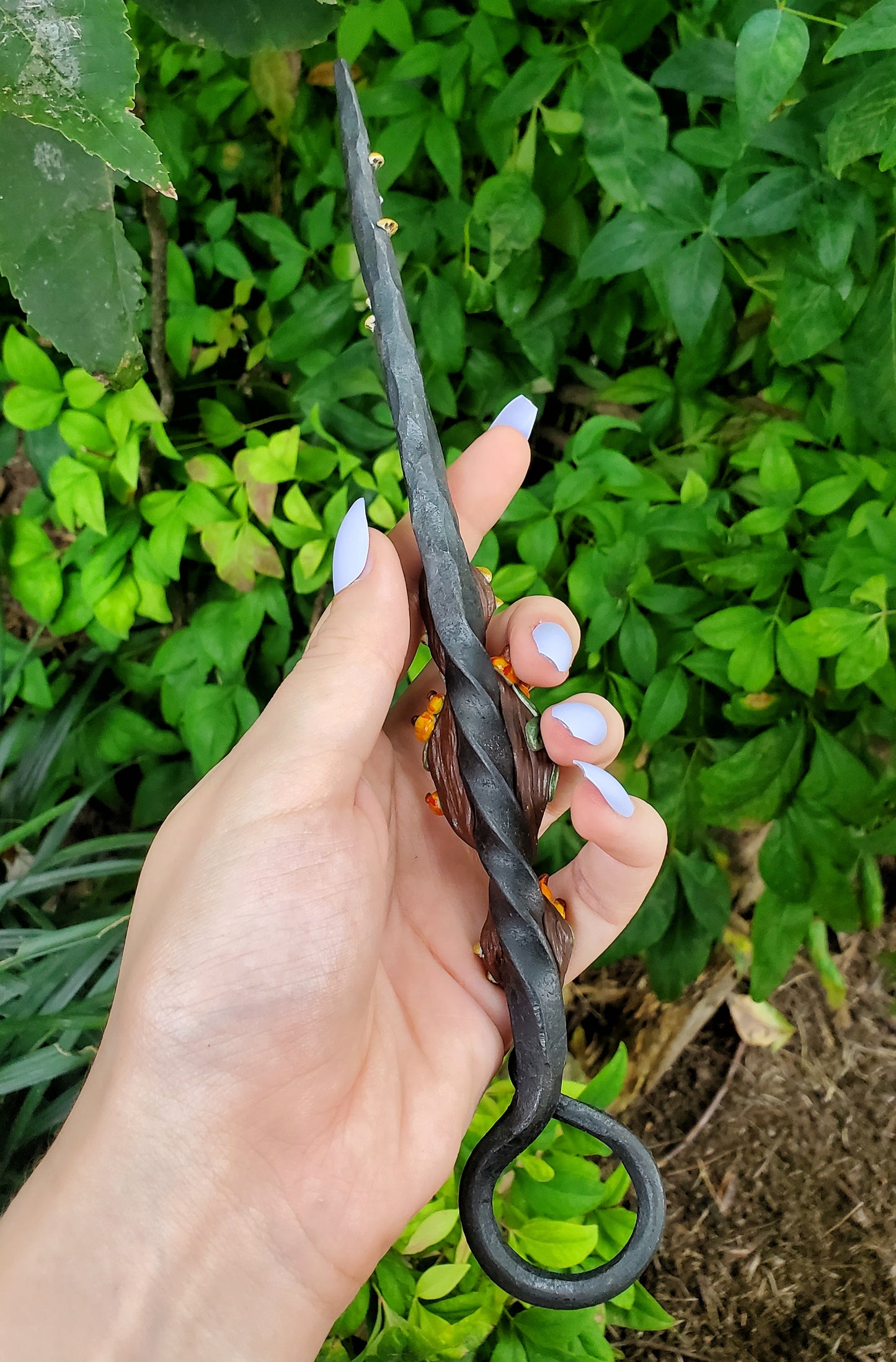 Mystic Earth x Volundr Forge Tiffany Stone Wand with Pumpkins