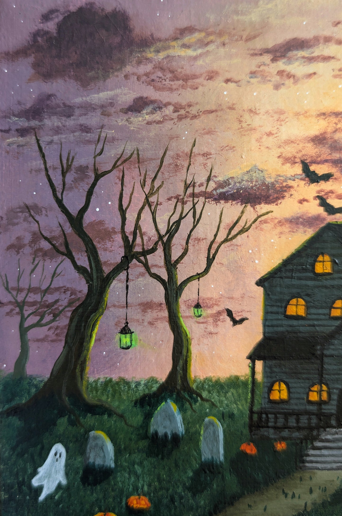 Halloween Haunting 6"x6" Painting