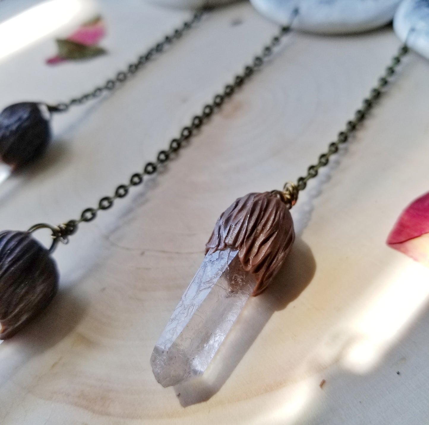 Moon Phase Wall Hanging with Quartz Crystals (Pre Order)