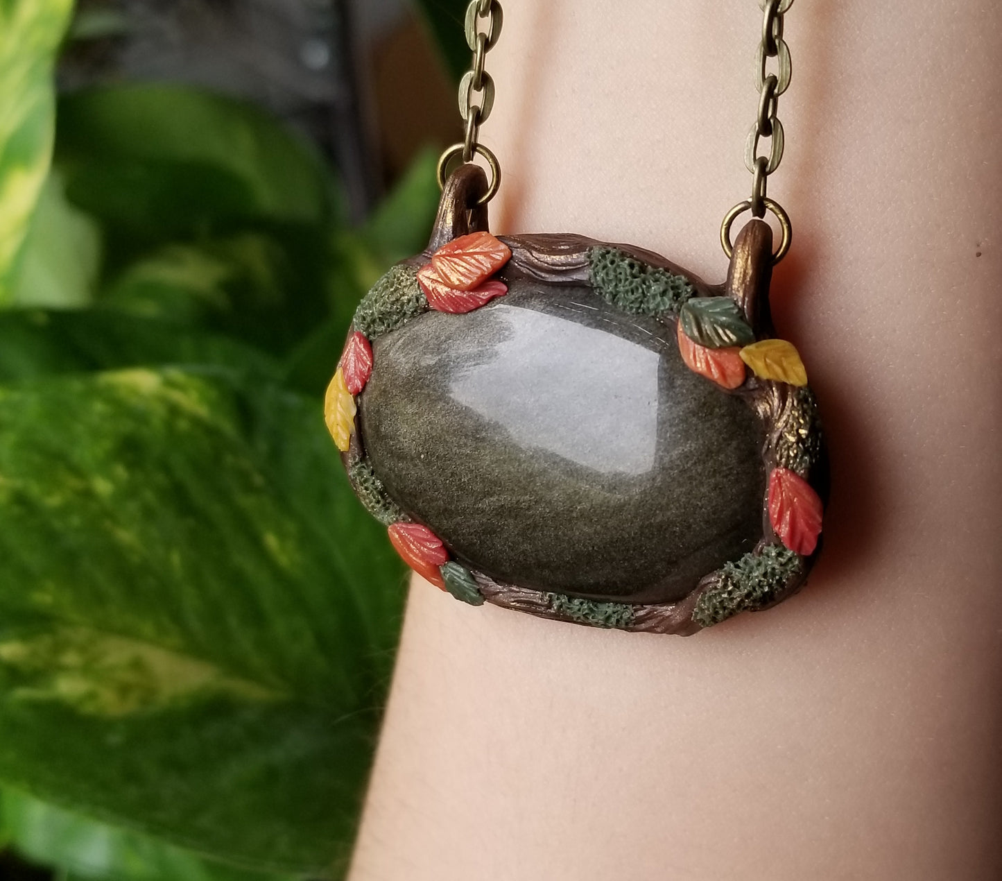 Gold Sheen Obsidian Portal Necklace