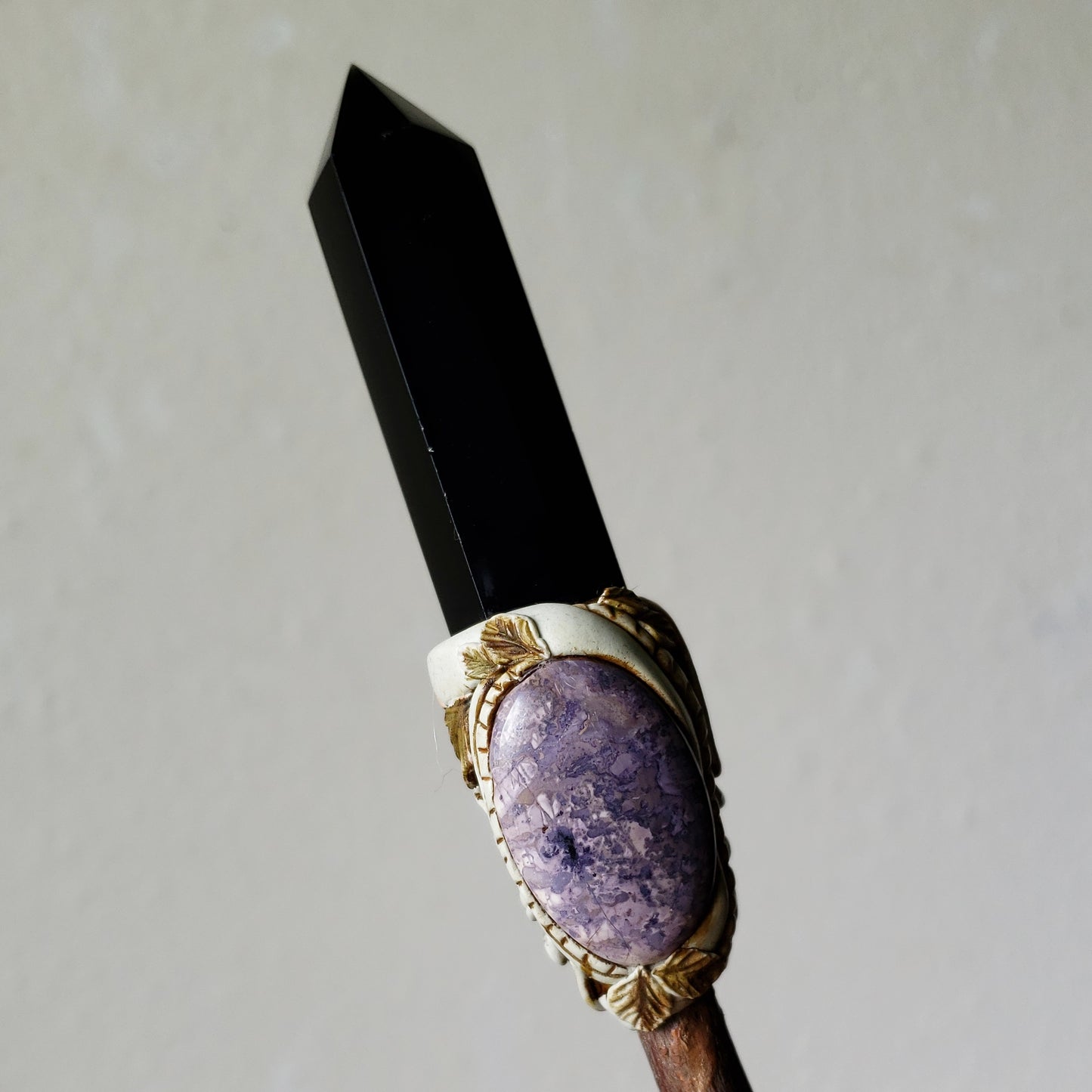 Crystal Wand with Obsidian