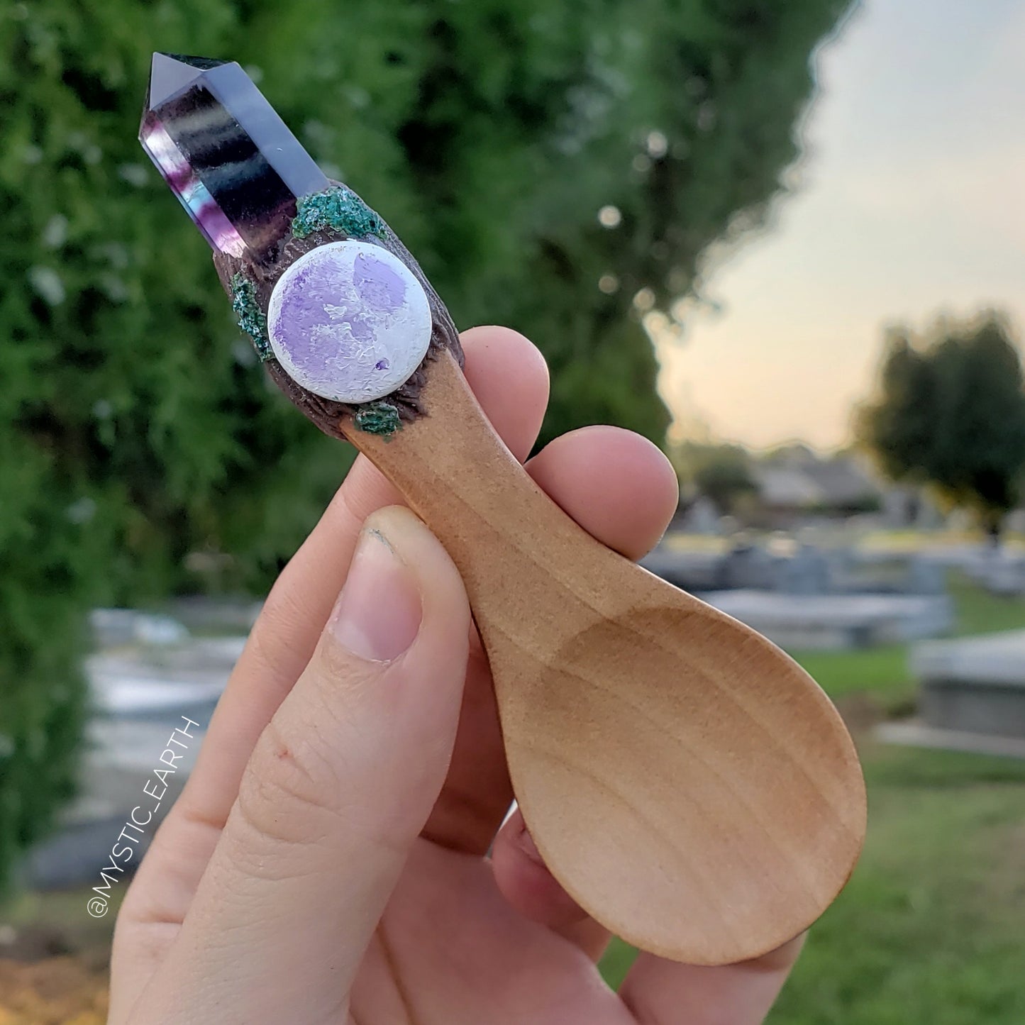 Fluorite Moon Crystal Spoon