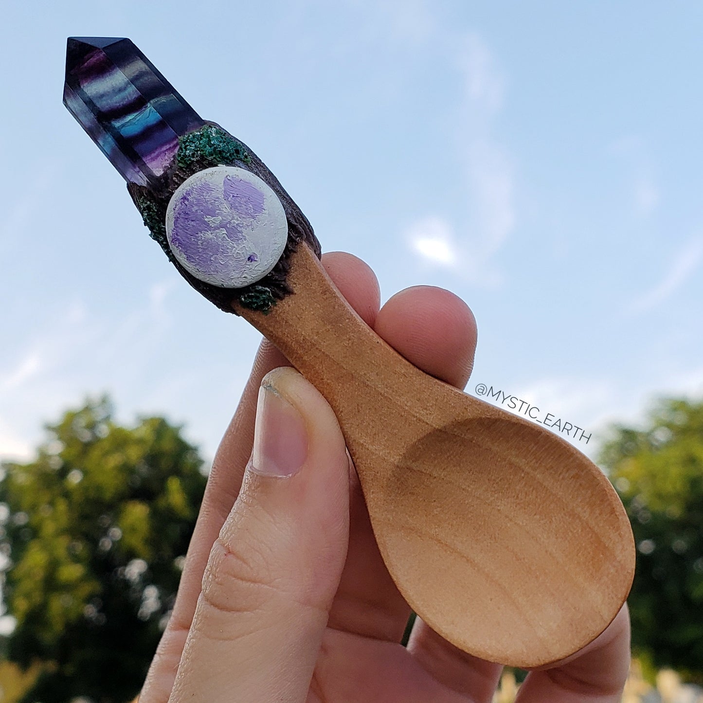 Fluorite Moon Crystal Spoon
