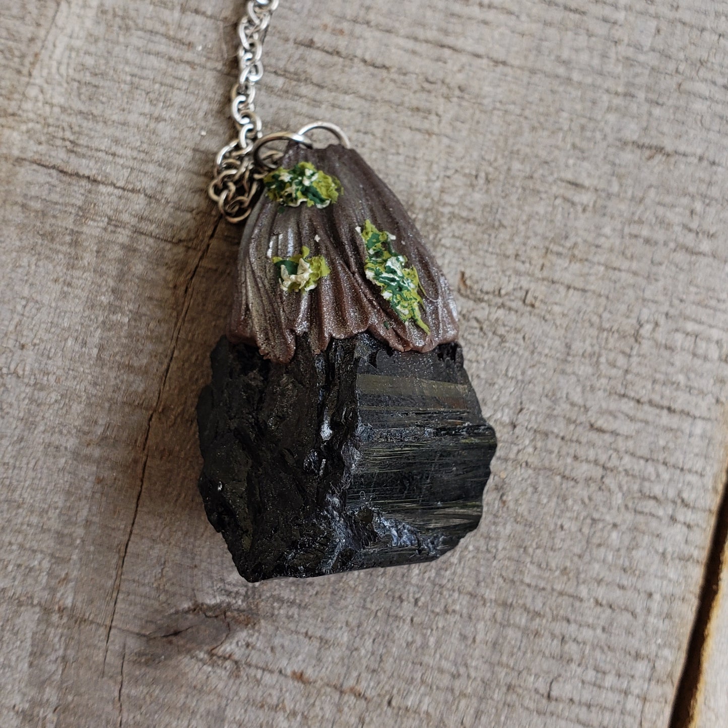 Emerald Crescent Moon Ceiling Hanging: Tourmaline