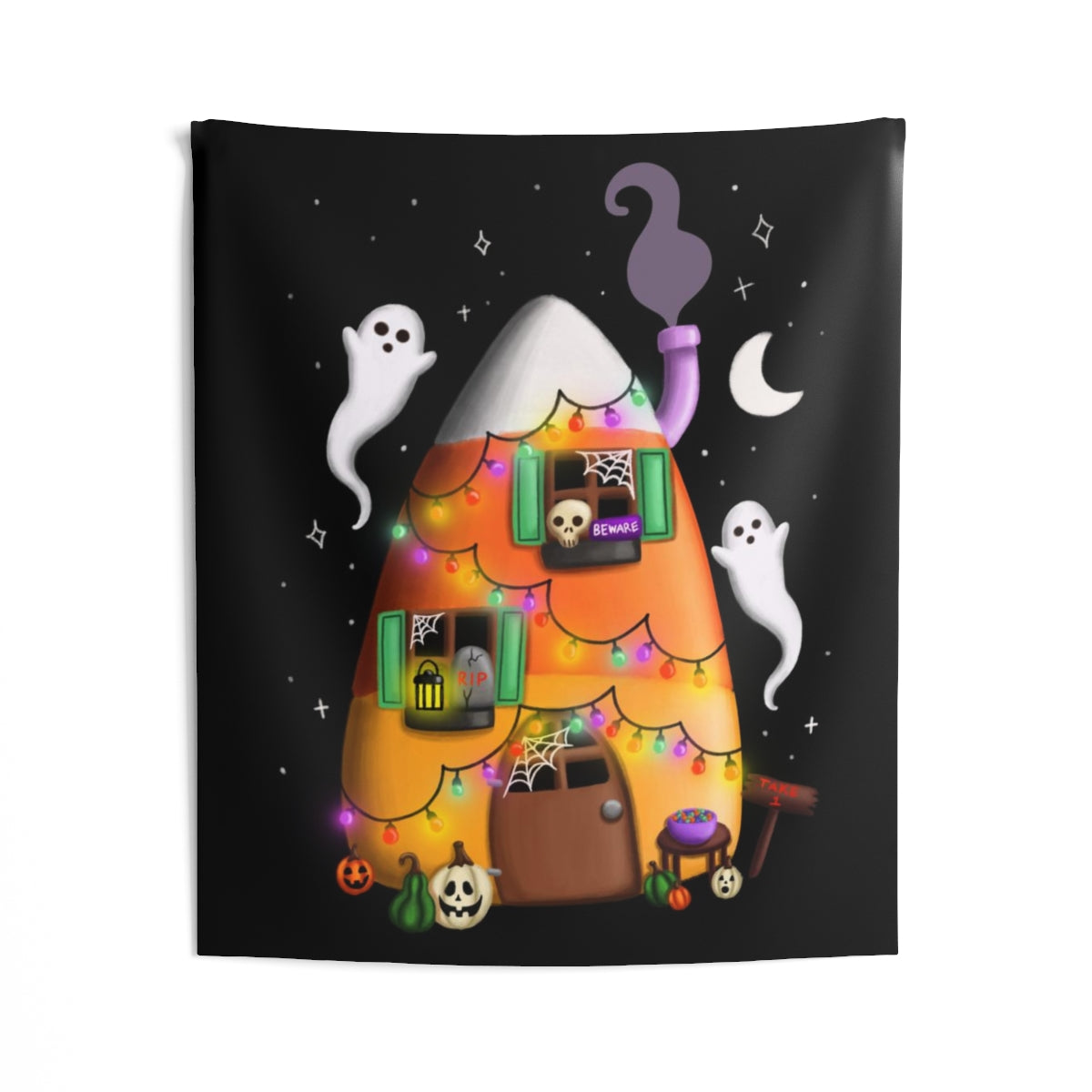 Candy Corn House Wall Tapestries