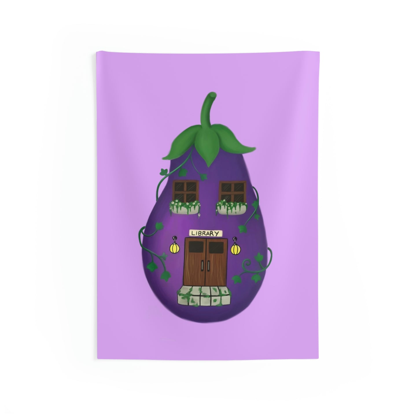 The Eggplant Library Wall Tapestries