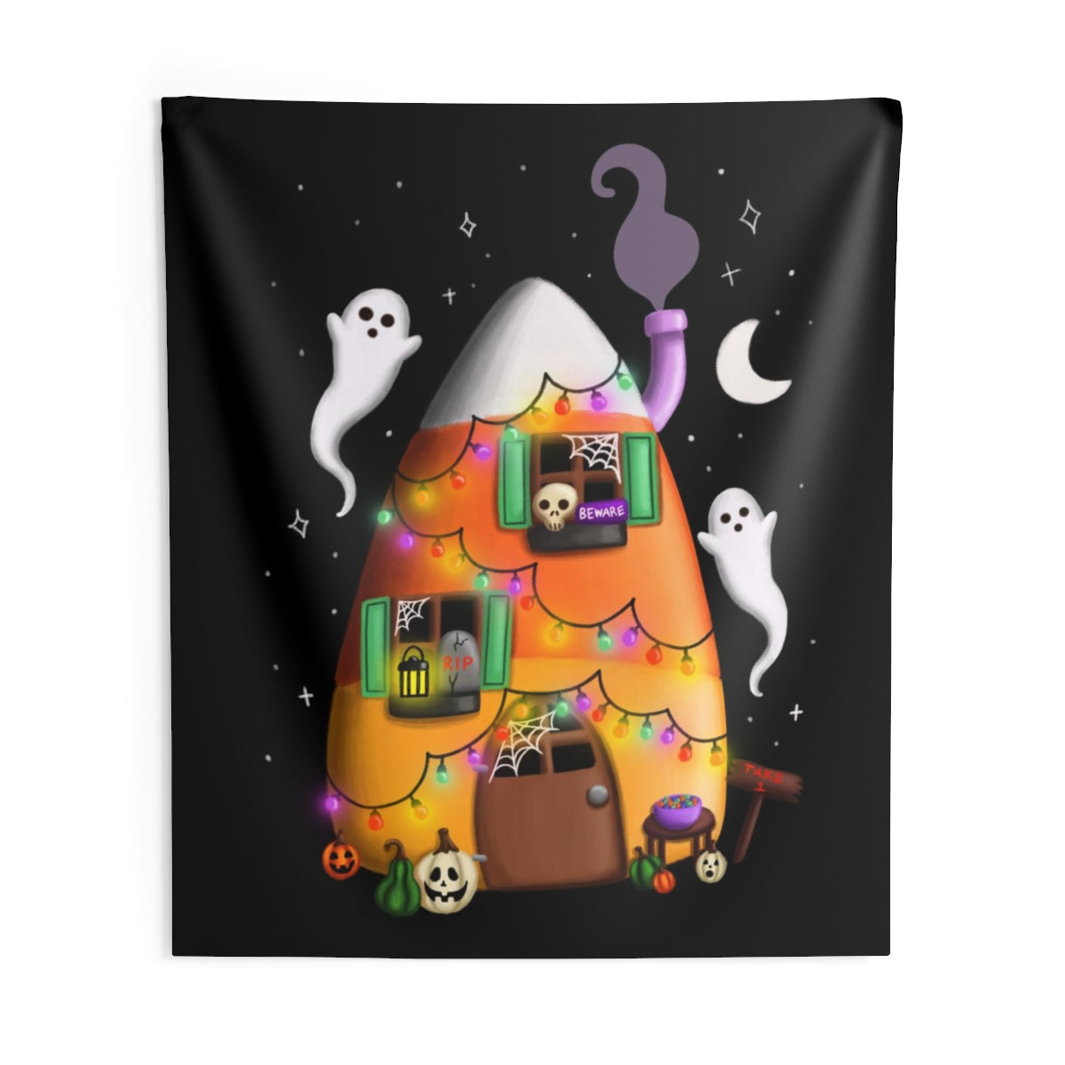 Candy Corn House Wall Tapestries