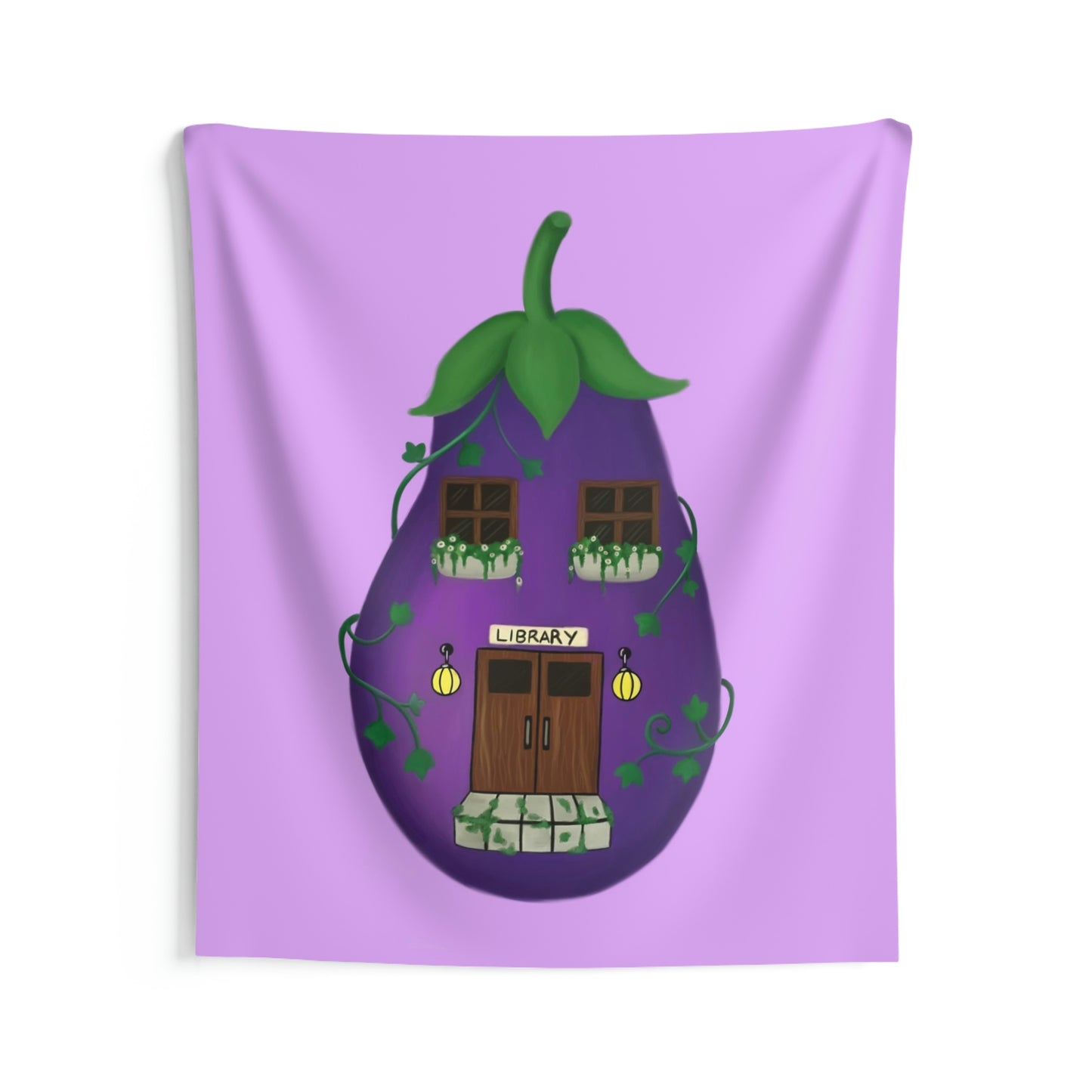 The Eggplant Library Wall Tapestries