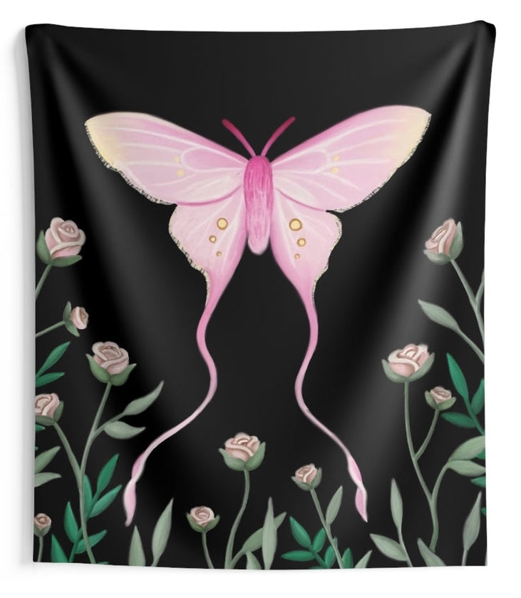 Pink Silk Moth Tapestries