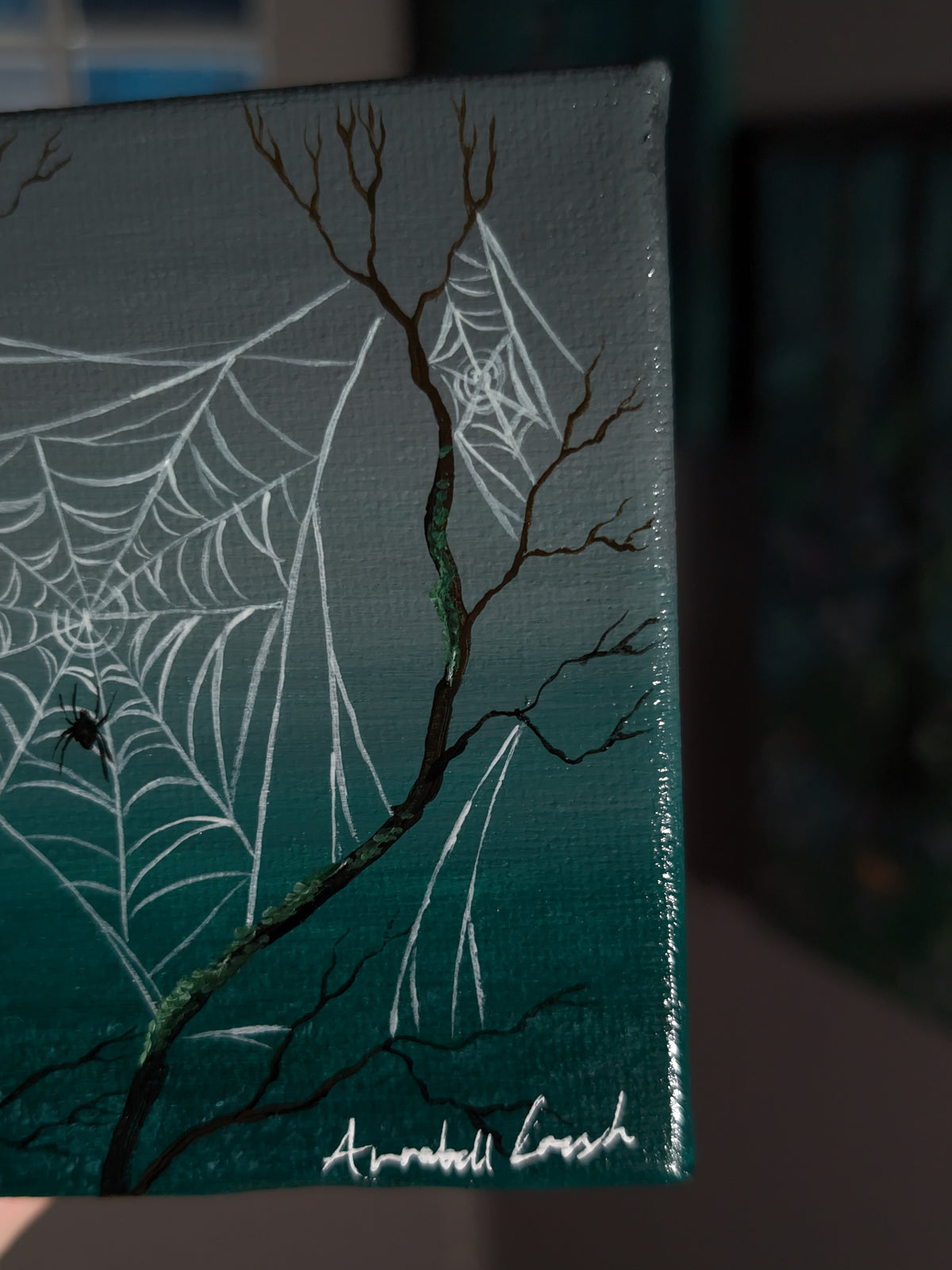 Dolores' Web 4" Painting (Glow in the Dark Version)