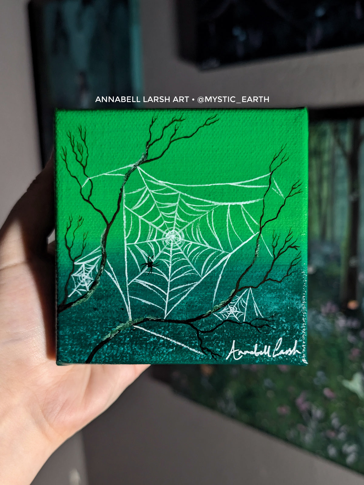 Fatima's Web 4" Painting (Glow in the Dark Version)