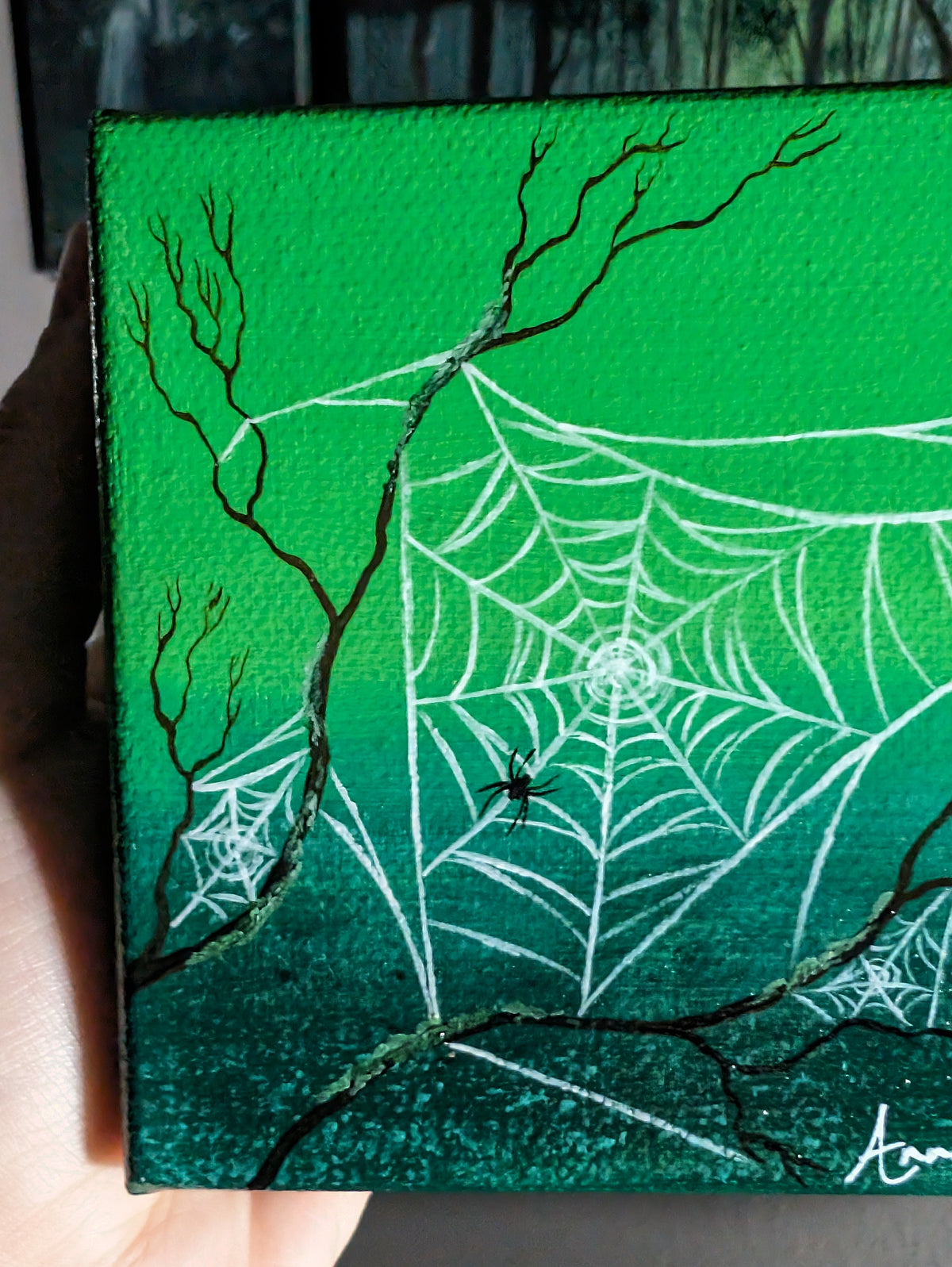 Fatima's Web 4" Painting (Glow in the Dark Version)