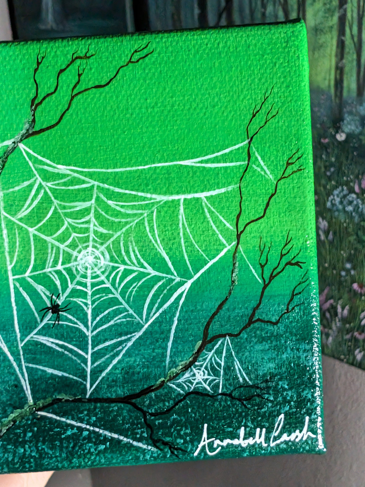 Fatima's Web 4" Painting (Glow in the Dark Version)