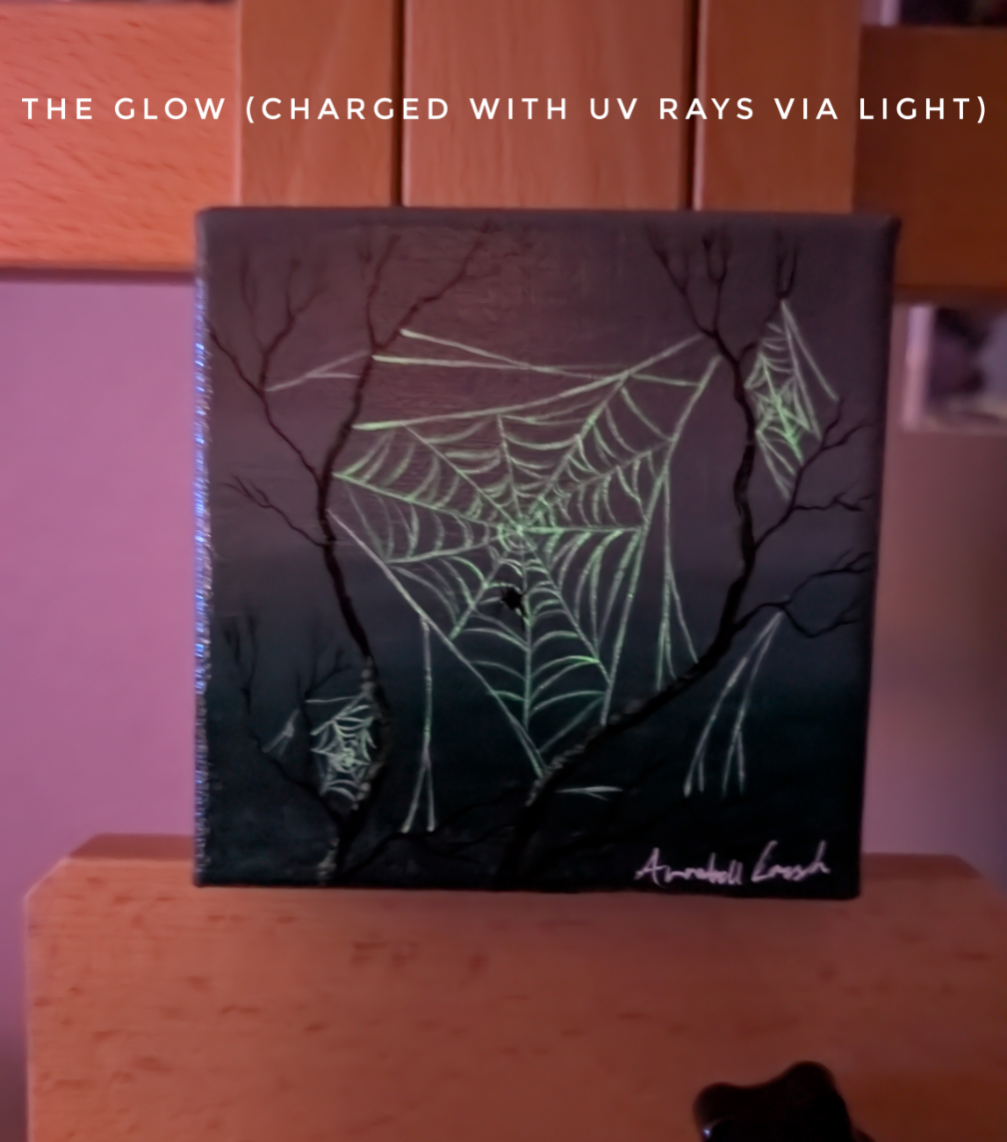 Dolores' Web 4" Painting (Glow in the Dark Version)