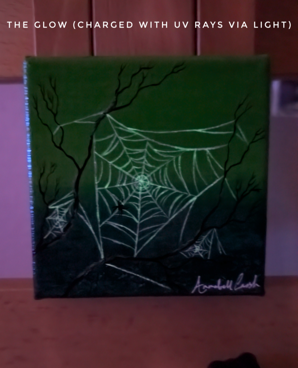 Fatima's Web 4" Painting (Glow in the Dark Version)