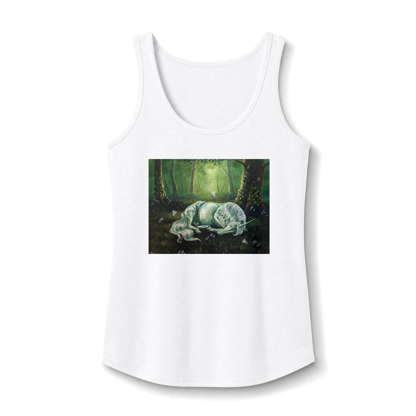 "The Unicorns Slumber" Women's 100% Cotton Racerback Tank Top
