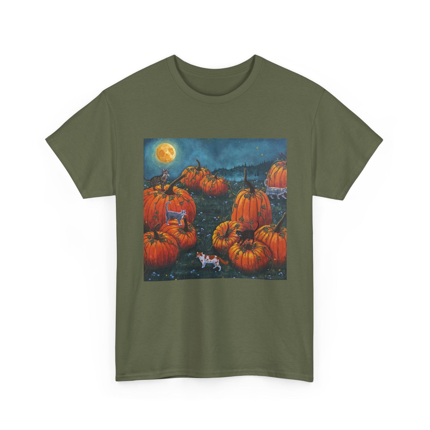 "Pumpkin Kitties" Unisex Cotton Tees S-5XL