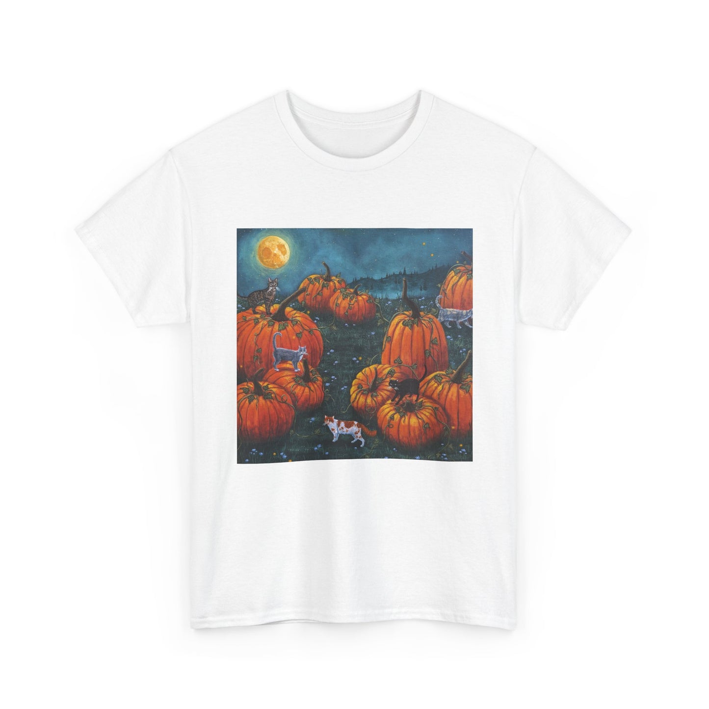 "Pumpkin Kitties" Unisex Cotton Tees S-5XL