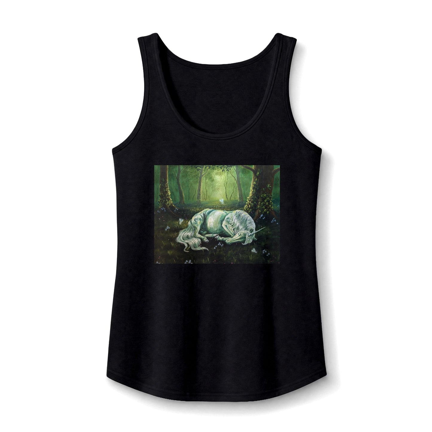 "The Unicorns Slumber" Women's 100% Cotton Racerback Tank Top