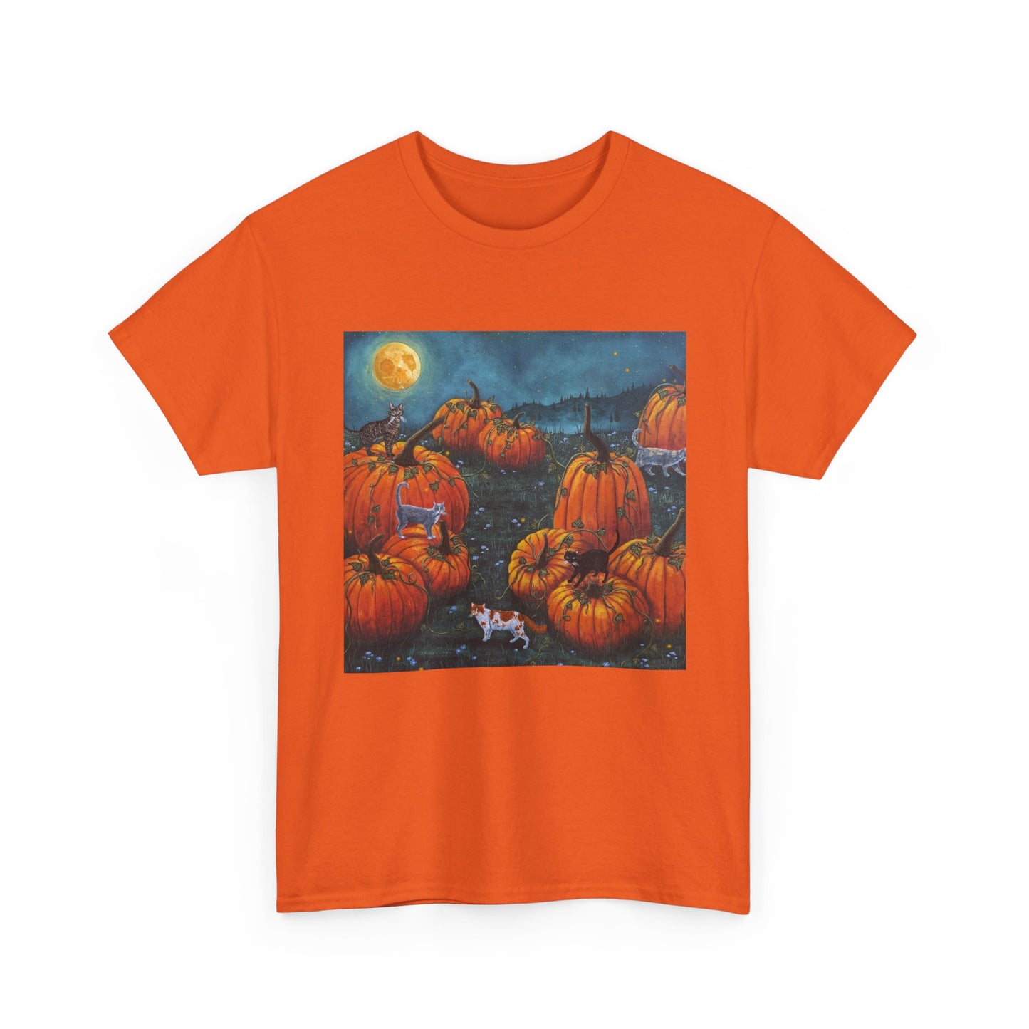 "Pumpkin Kitties" Unisex Cotton Tees S-5XL